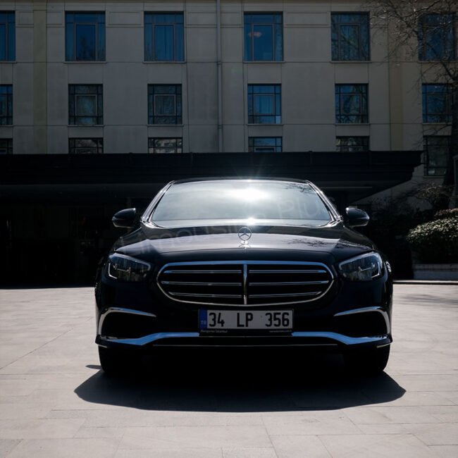 Front View of Luxury Mercedes E-Class Sedan