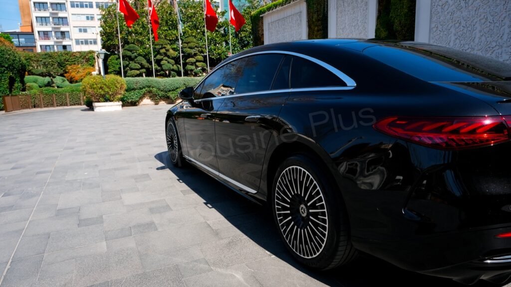 Front View of Luxury Mercedes EQS Electric Sedan