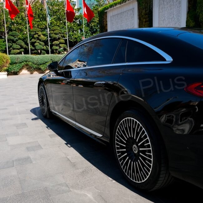 Front View of Luxury Mercedes EQS Electric Sedan