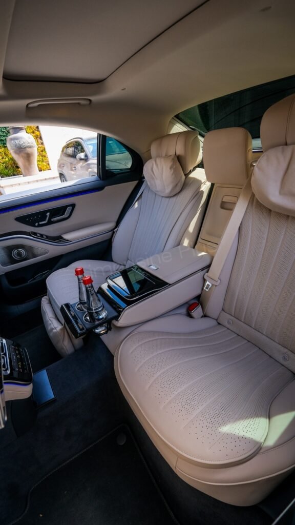 Luxury Mercedes S-Class Interior with Rear Console