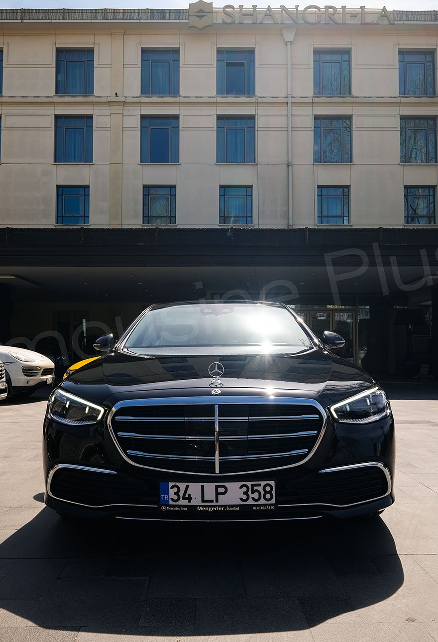 Front View of Luxury Mercedes S-Class Sedan