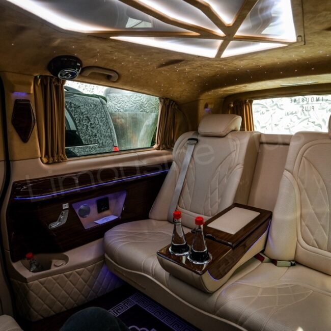 Luxury Mercedes Vito Minivan Interior with Drink Holder