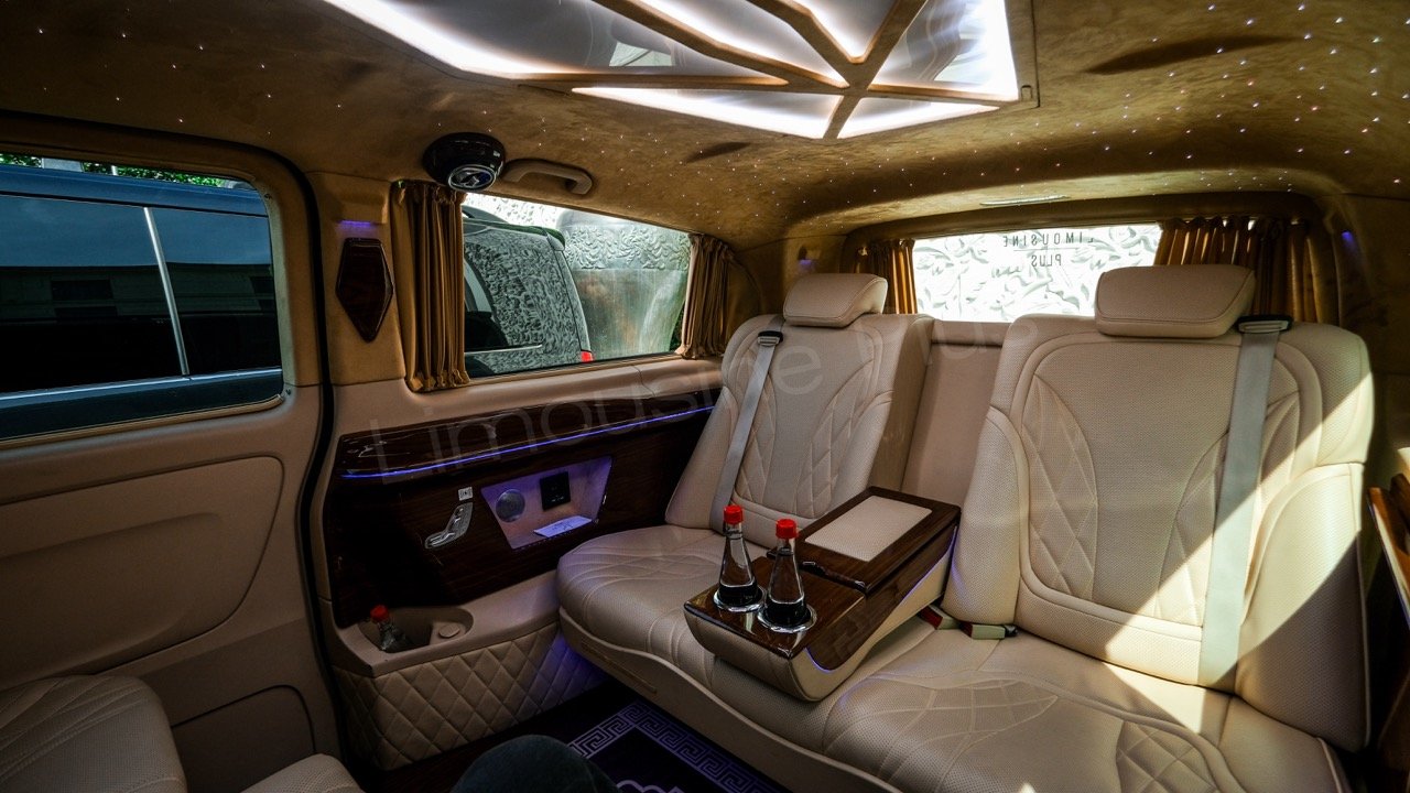 Luxury Mercedes Vito Minivan Interior with Drink Holder