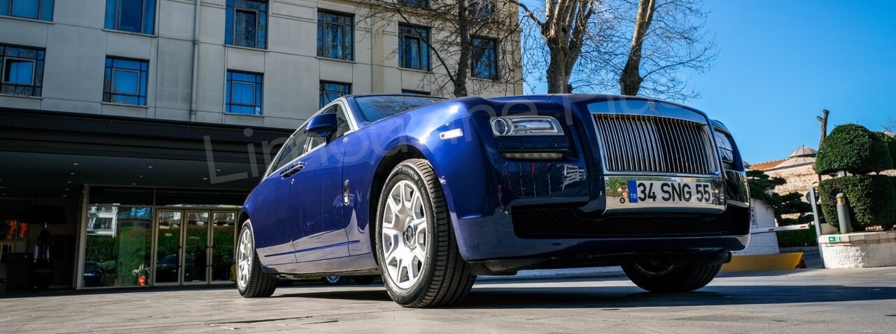 Front View of Luxury Rolls-Royce Ghost Sedan