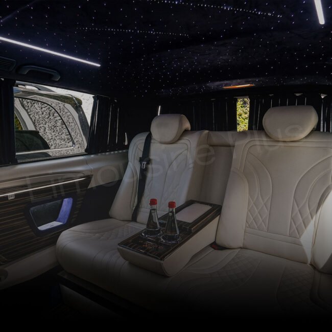 Luxurious Car Interior with Entertainment Screens