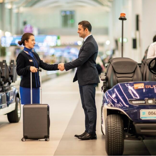 Airport Meet and Greet Service - Chauffeur Assisting Traveler