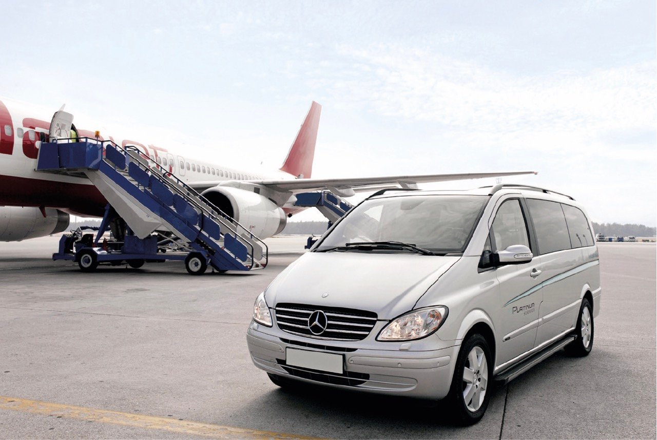 Mercedes Minivan at Airport for Transfer