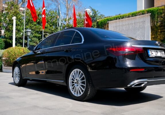 Rear View of Luxury Mercedes E-Class Sedan