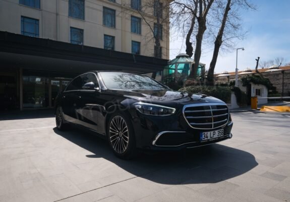 Front View of Luxury Mercedes S-Class Sedan