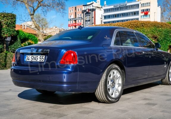Rear View of Luxury Rolls-Royce Ghost Sedan