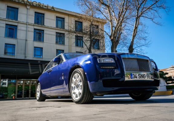 Front View of Luxury Rolls-Royce Ghost Sedan